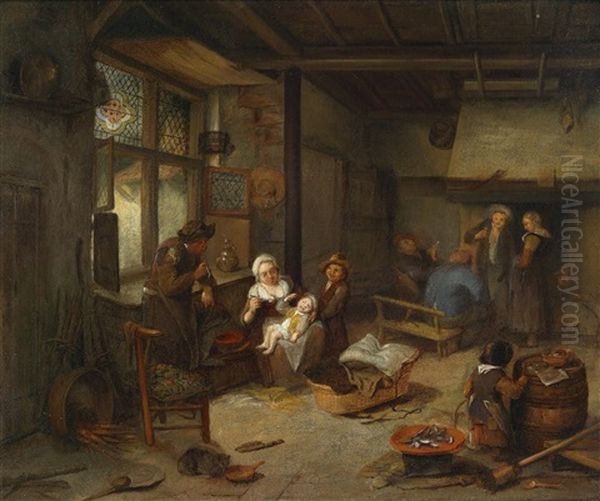 Kucheninterieur Mit Bauerlichen Figuren - view 1