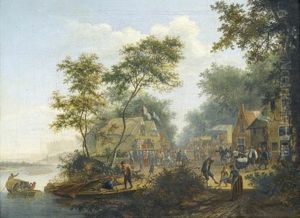 Uferpartie Mit Jahrmarkt-gesellschaft