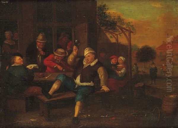 Frohliche Gesellschaft Vor Einem Wirtshaus - view 1