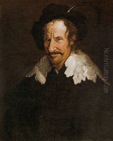A Peasant Wearing Black, In A Feathered Hat - view 1
