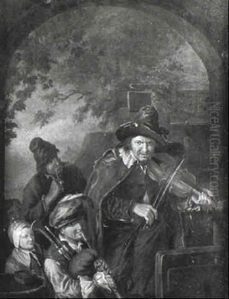 Group Of Musicians Playing Their Instruments - view 1
