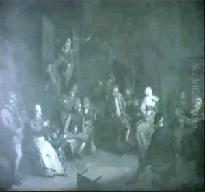 The Evening's Entertainment/peasants Dancing In A Tavern by Cornelis Dusart