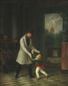 Napoleon Nimmt In Einem Vestibul Von Seinem Sohn Francois Charles Joseph Abschied Napoleon Nimmt In Einem Vestibul Von Seinem Sohn Francois Charles Joseph Abschied