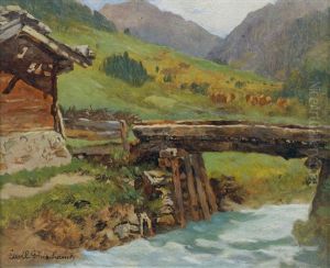 Bergmotiv Aus Dem Oberen Zillertal by Emil Duschanek