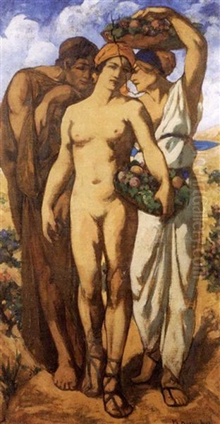Jeune Femme Aux Corbeilles De Fruits - view 1