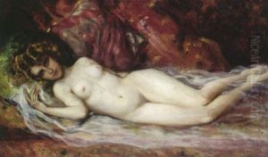 Liegender Weiblicher Akt by Eduard Adrian Dussek