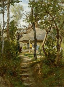 Landhaus In Barbizon by Henri Joseph Constant Dutilleux