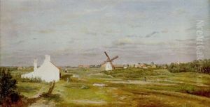 Le Moulin Dans Les Dunes De Gravelines by Henri Joseph Constant Dutilleux