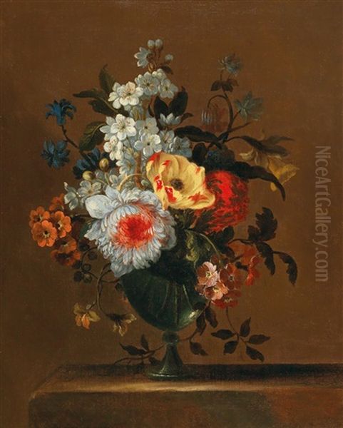 A Flower Still Life In A Glass Vase - view 1