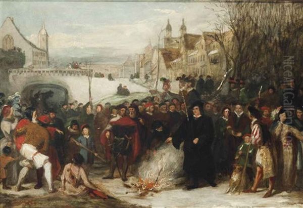 Martin Luther Burning The Papal Bulls - view 1