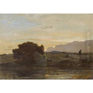 Abendliche Uferlandschaft by Etienne Duval