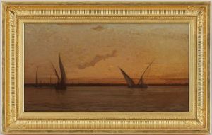 Bateaux Sur Le Nil Au Coucher Du Soleil Bateaux Sur Le Nil Au Coucher Du Soleil