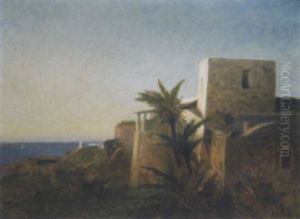 Village D'orient Au Bord De La Mer by Etienne Duval