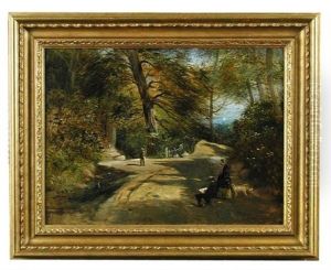 A View In Clapgate Lane, Ipswich, Suffolk, With A Seated Artist, Said To Be Thomas Smythe
