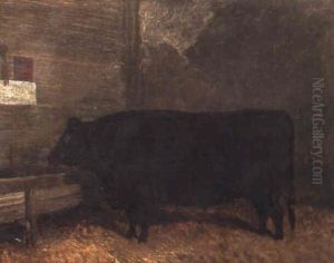 A Prize Bull In A Stable, First Prize Winner In The Suffolk Fat Cattle Club+ by John Duval