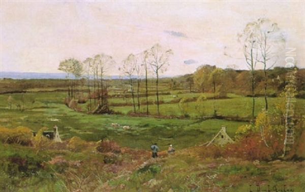 Figures Before A Cottage In An Extensive Landscape - view 1