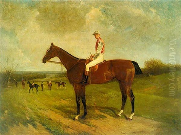 "eau De Vie" With Jockey Up And Other Racehorses At The Start - view 1