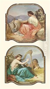 Allegories Of Music (pair) by Jules Alexandre Duval-Lecamus
