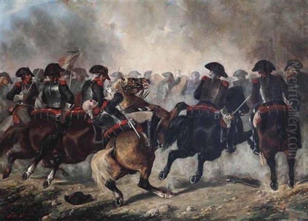 The 8th Napoleonic Cavalry Regiment Charging Into Battle - view 1