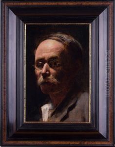 Potrait Eines Alteren Herren Mit Brille by Frank Duveneck