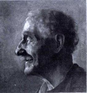 Portrait Of A Gray-haired Man With Mustache by Frank Duveneck