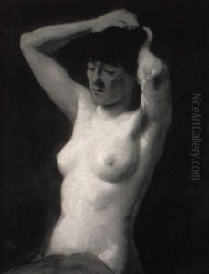 Half Draped Nude by Frank Duveneck