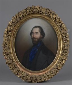 Portrait De Elisabeth Roederer (1820-1903); Portrait De Ferdinand Louis Philippe De Roffignac (1815-1894) (2 Works) by Duverger, Theophile Emmanuel