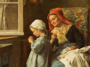 Threading The Needle by Duverger, Theophile Emmanuel