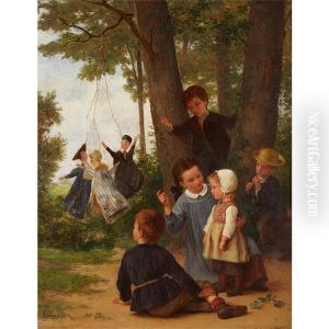 The Puppet Show (playmates) by Duverger, Theophile Emmanuel