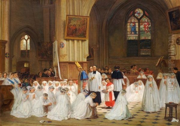 Figures Being Confirmed In A Cathedral - view 1