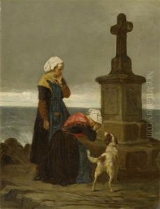 Fischerfrauen Am Kreuz by Duverger, Theophile Emmanuel