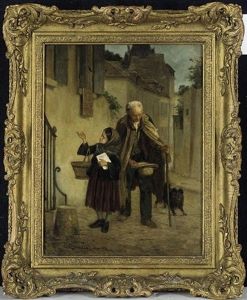 Collecting For The Needy by Duverger, Theophile Emmanuel