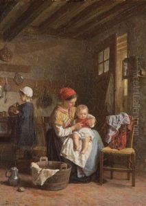 Family In A Sunlit Kitchen Family In A Sunlit Kitchen