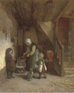Supper Time by Duverger, Theophile Emmanuel