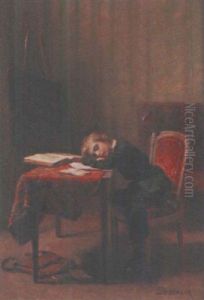 Ecolier Endormi by Duverger, Theophile Emmanuel