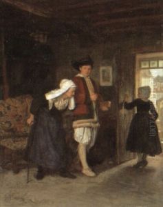 Der Aufbruch Zum Kirchgang by Duverger, Theophile Emmanuel