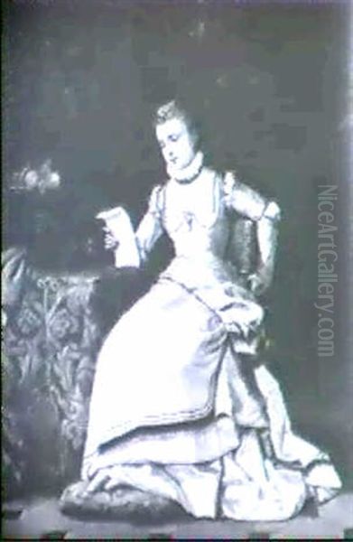 Young Lady Reading A Letter - view 1