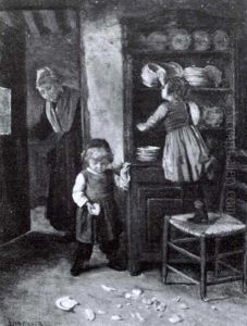 Getting Into Mischief by Duverger, Theophile Emmanuel