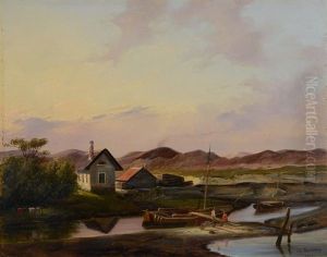 Paysage Anime Aux Canaux by Charles Duvernoy