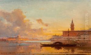 A View Of The Doge's Palace At Sunset A View Of The Doge's Palace At Sunset