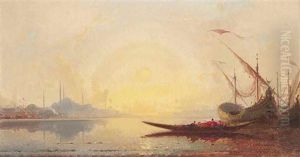 Sailing Boats On The Golden Horn, Constantinople by Henri Duvieux