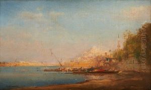 Felouque Sur Le Bosphore Devant Istanbul
