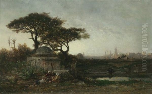 A Gathering At Dusk In Constantinople - view 1