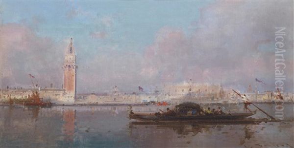 Gondeln Vor S. Giorgio Maggiore Venedig - view 1