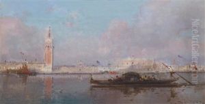 Gondeln Vor S. Giorgio Maggiore Venedig