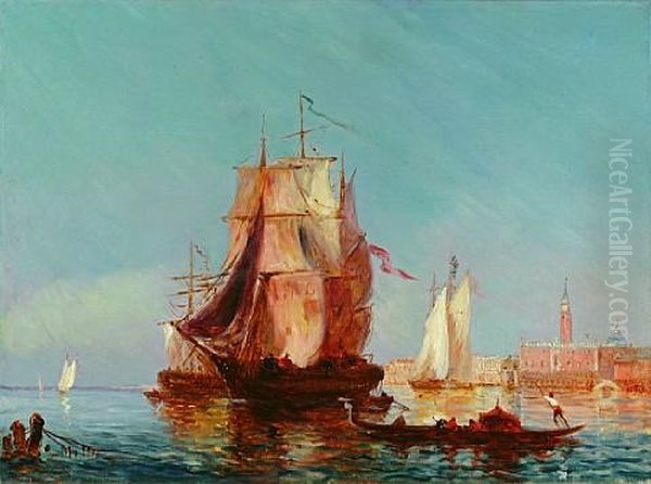 A View Of The Grand Canal, Venice, With Shipping In The Foreground - view 1