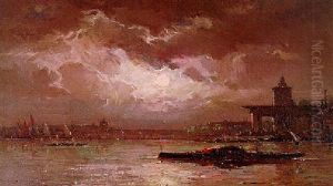 Clair De Lune Sur La Lagune by Henri Duvieux