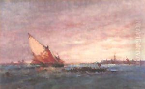 Blick Von Der Insel San Giorgio Maggiore Auf Venedig by Henri Duvieux