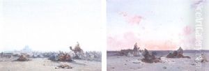 Rassemblement Dans Le Desert, Soleil Levant by Henri Duvieux