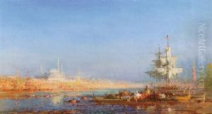 A View Across The Golden Horn To The Suleimaniye Mosque by Henri Duvieux